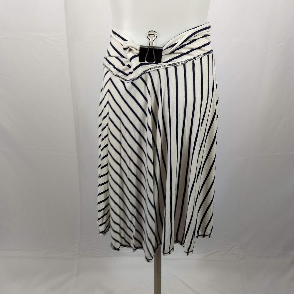 Max Studio SZ Small Ivory Black Striped Skirt EUC - Picture 4 of 6